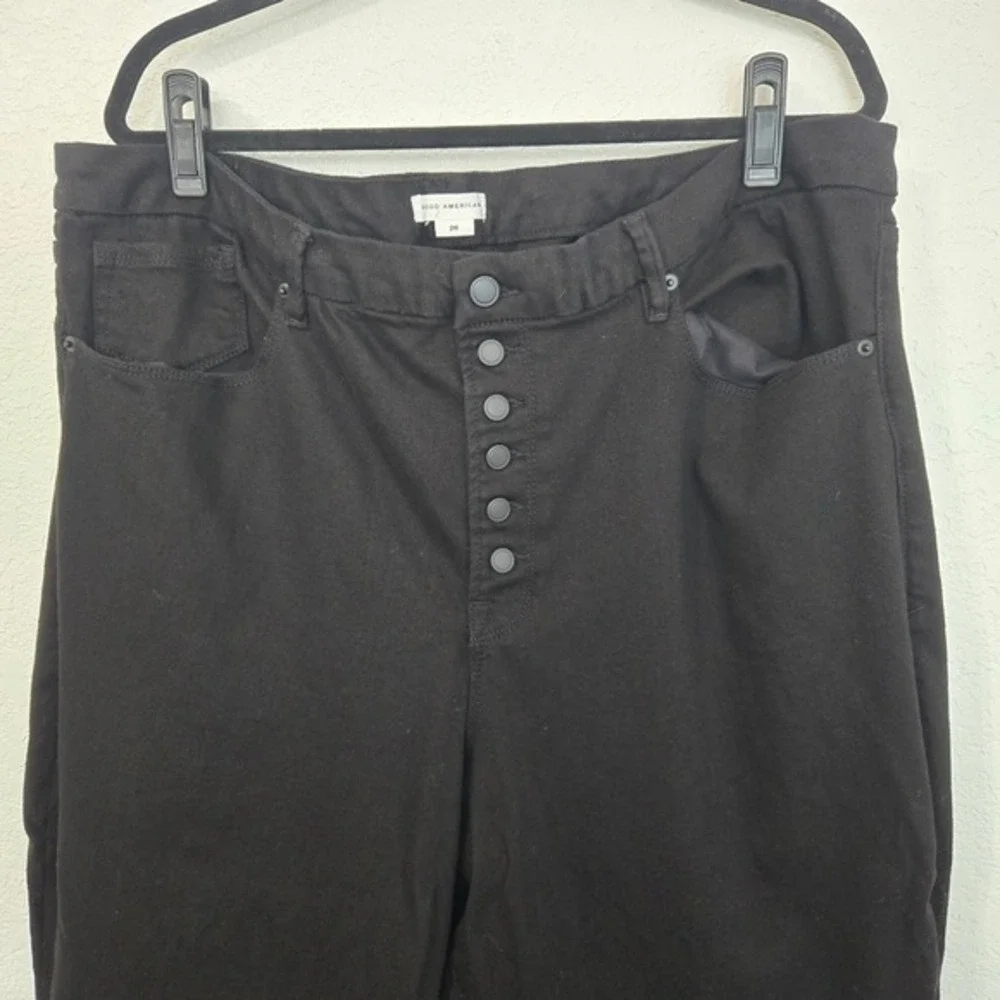 GOOD AMERICAN 26 Plus Good Legs Straight‎ Black Jeans Button Fly - Picture 2 of 6